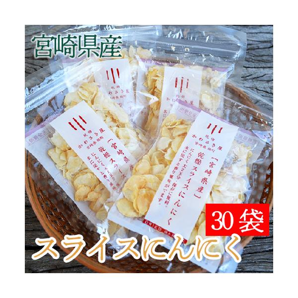 乾燥スライスにんにく 宮崎県産 30g×30袋 カット済み 保存ができる便利食材 ネコポス送料無料